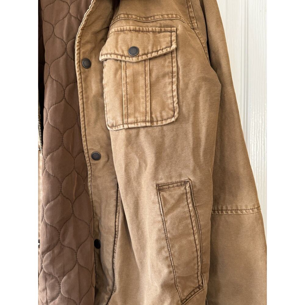 Levi's Men's Large Lined Jacket Brown Military Trucker Canvas Chore Coat Western - Picture 6 of 9